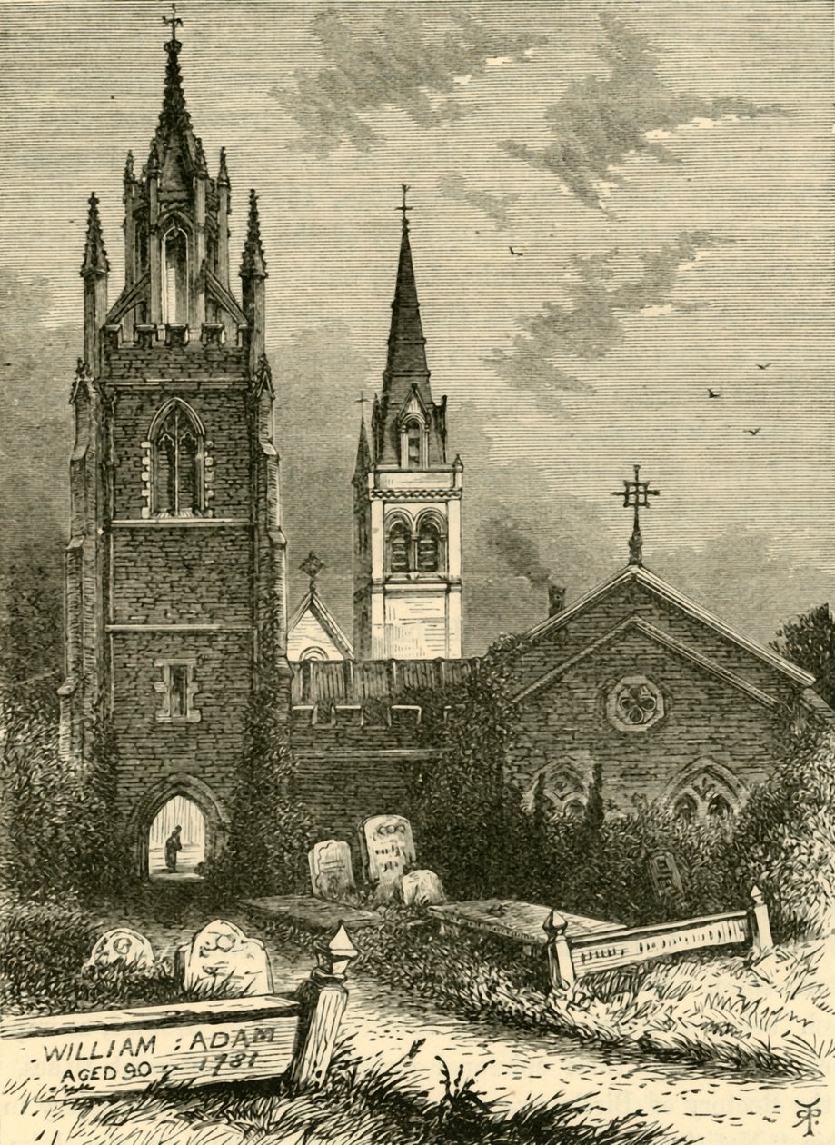 Die Leichenkapelle und die neue Kirche, Woburn, 1898 von Unbekannt