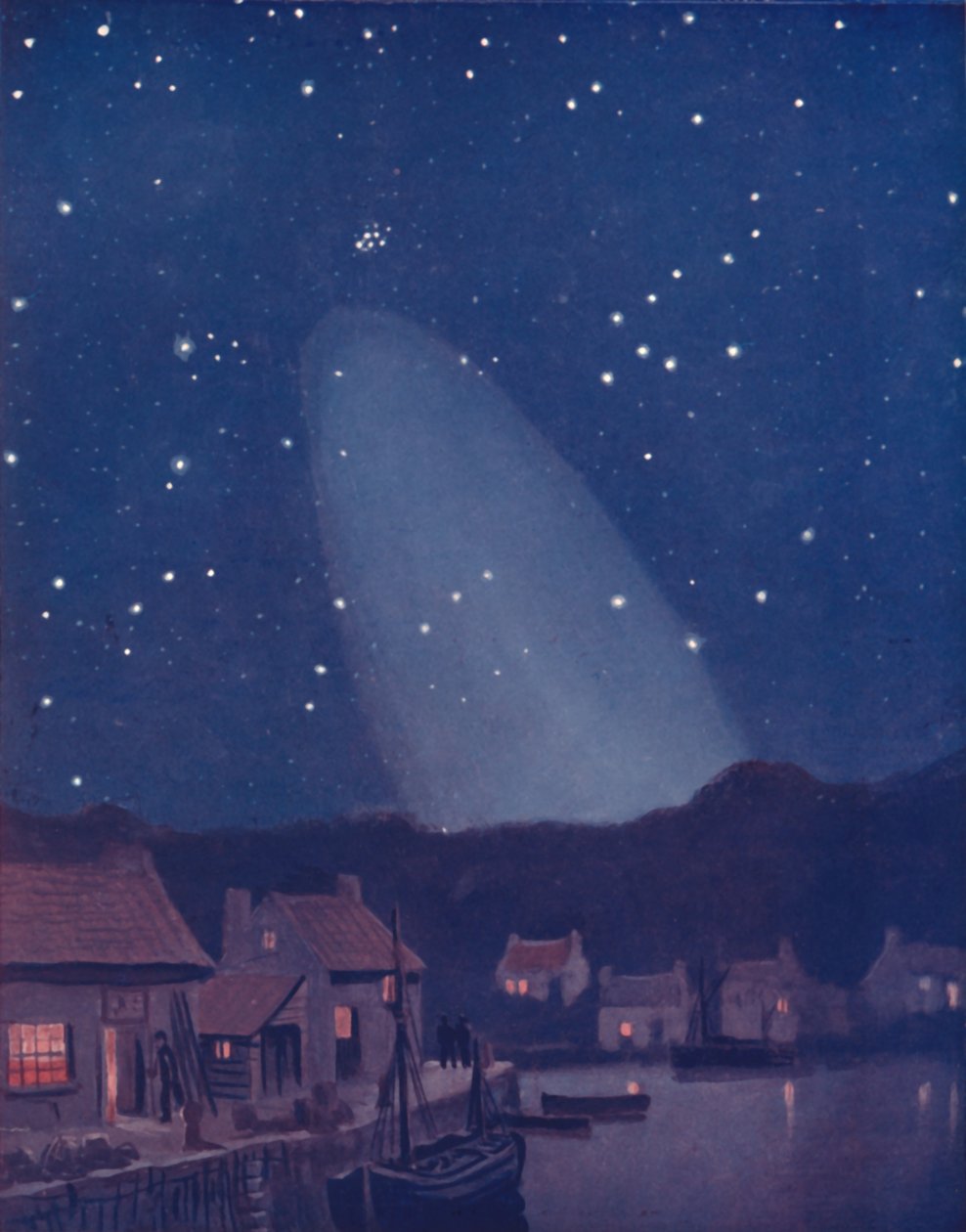 Der mysteriöse Kegel des Lichts am Himmel, 1935 von Unbekannt