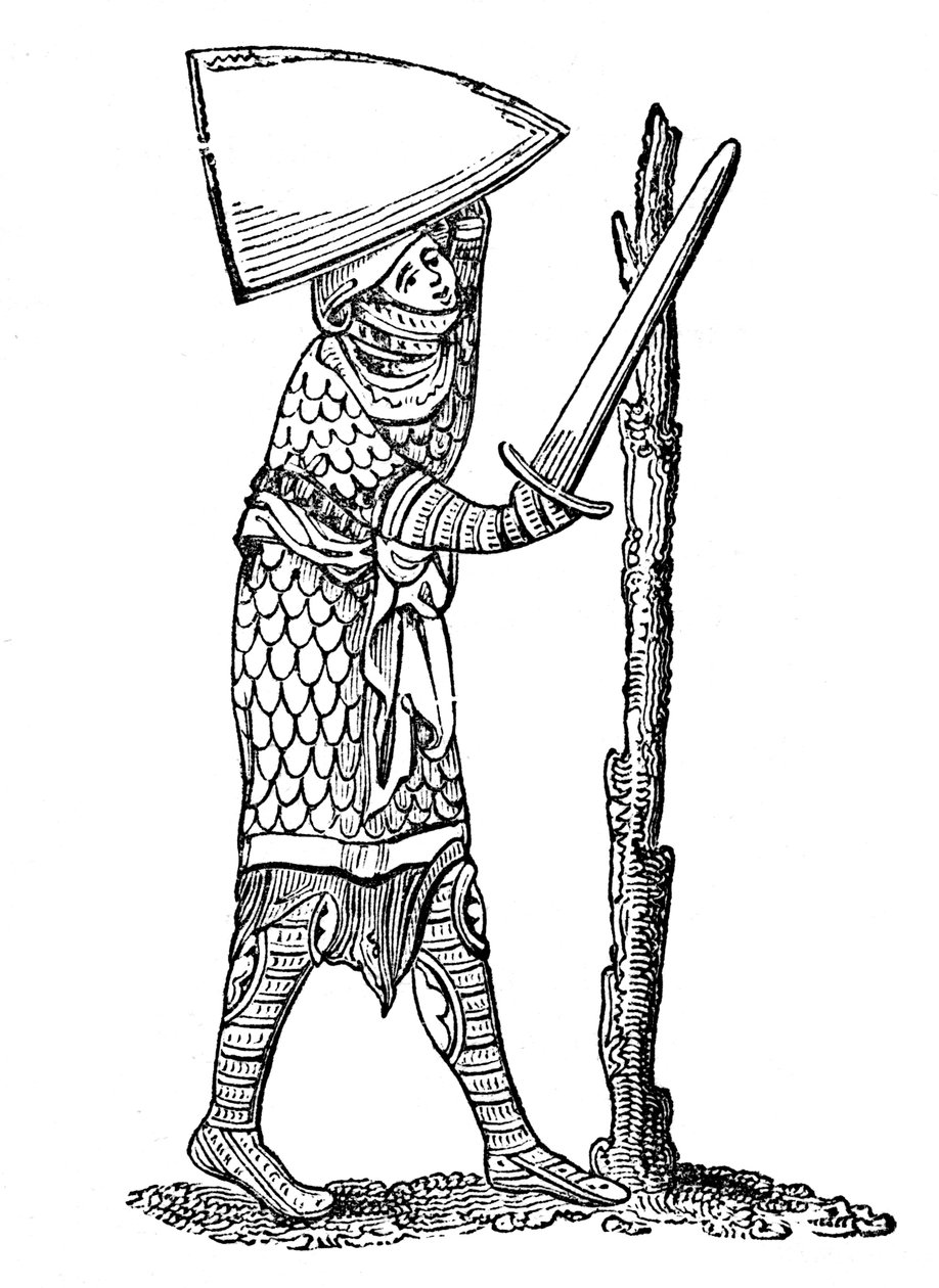 Der Pel Quintain, 14. Jahrhundert, 1883 von Unbekannt