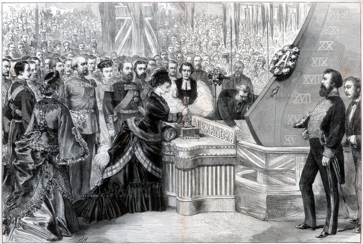 Die Prinzessin von Wales tauft das neue Panzerschiff Alexandra, 1875 von Unbekannt