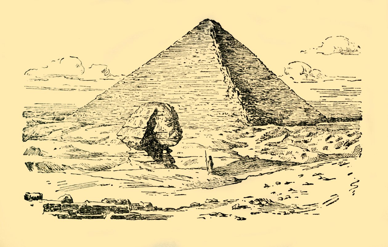 Die Pyramiden von König Khufu und die Große Sphinx von Gizeh, Ägypten, ca. 1930 von Unbekannt
