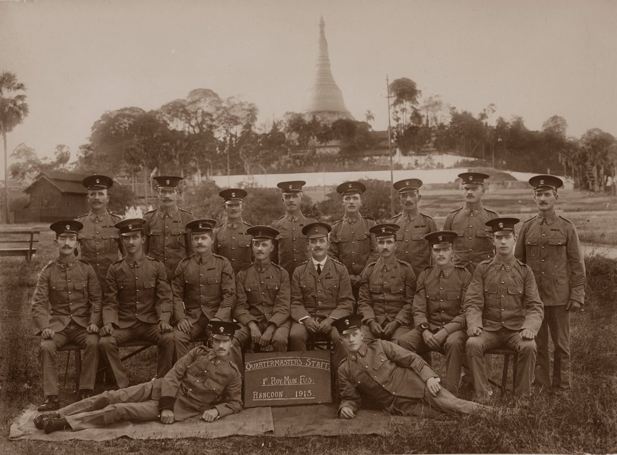 Der Stab des Quartiermeisters des 1. Royal Munster Fusiliers, Rangoon, Burma, 1913 von Unbekannt