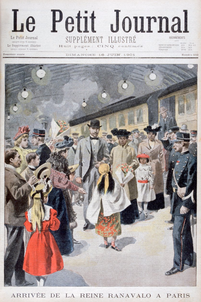 Die Königin von Madagaskar Ranavalo kommt in Paris an, 1901 von Unbekannt