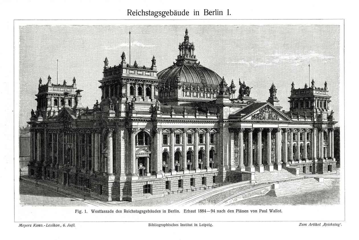 Der Reichstag, Berlin, Deutschland, spätes 19. Jahrhundert von Unbekannt