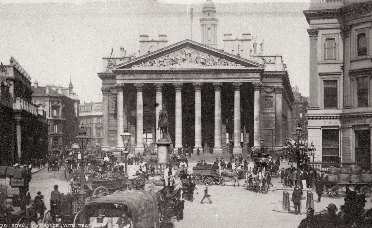 Die Royal Exchange, London, spätes 19. oder frühes 20. Jahrhundert von Unbekannt