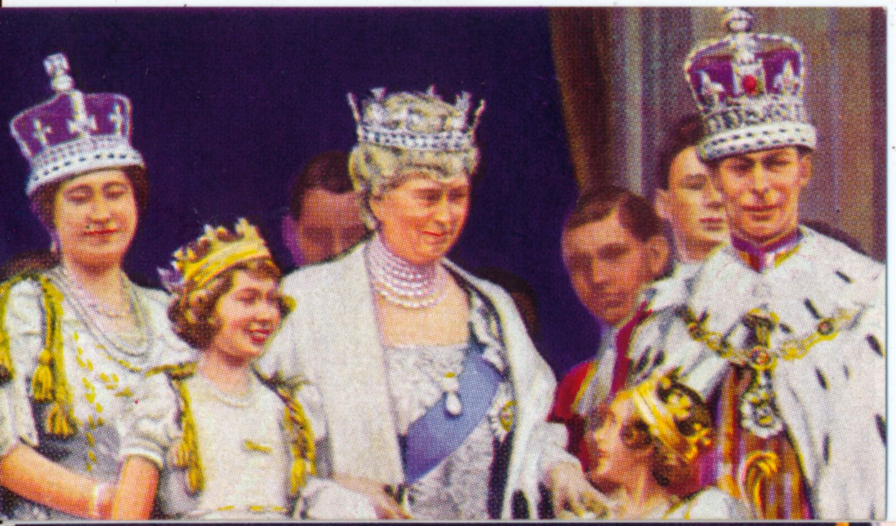 Die königliche Familie auf dem Balkon des Buckingham Palace anlässlich der Krönung von König George VI von Unbekannt