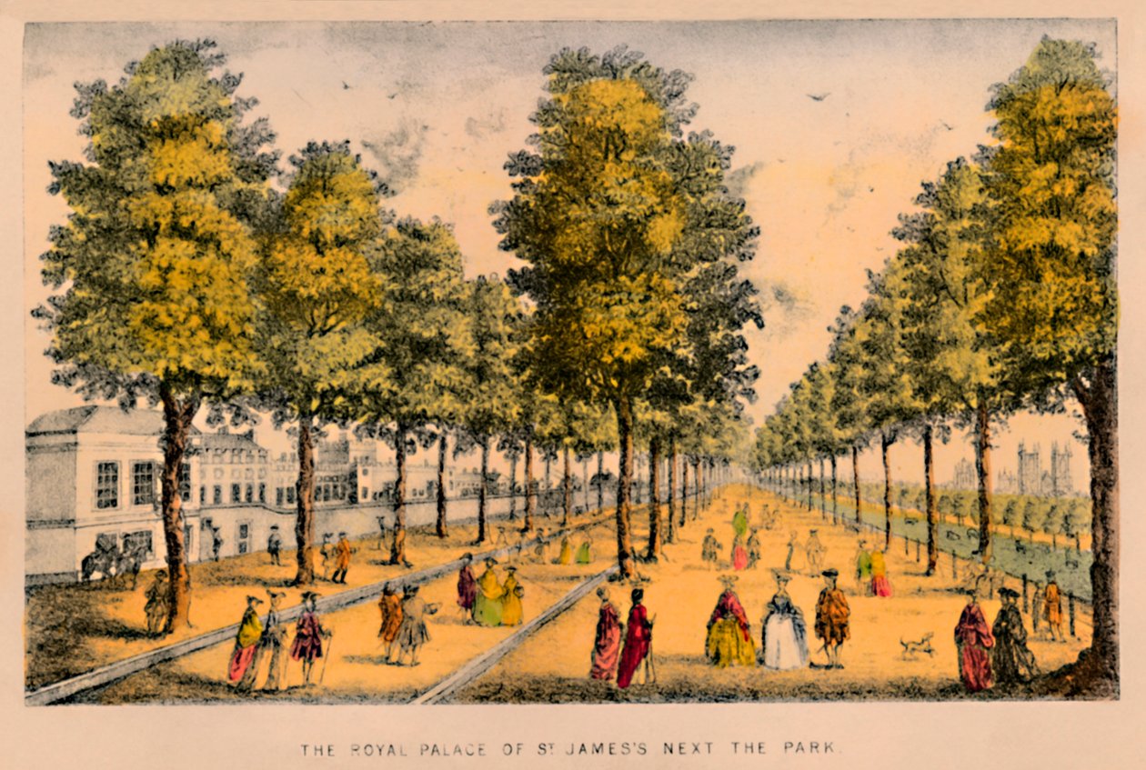 Der Königliche Palast von St. James neben dem Park, ca. 1870 von Unbekannt