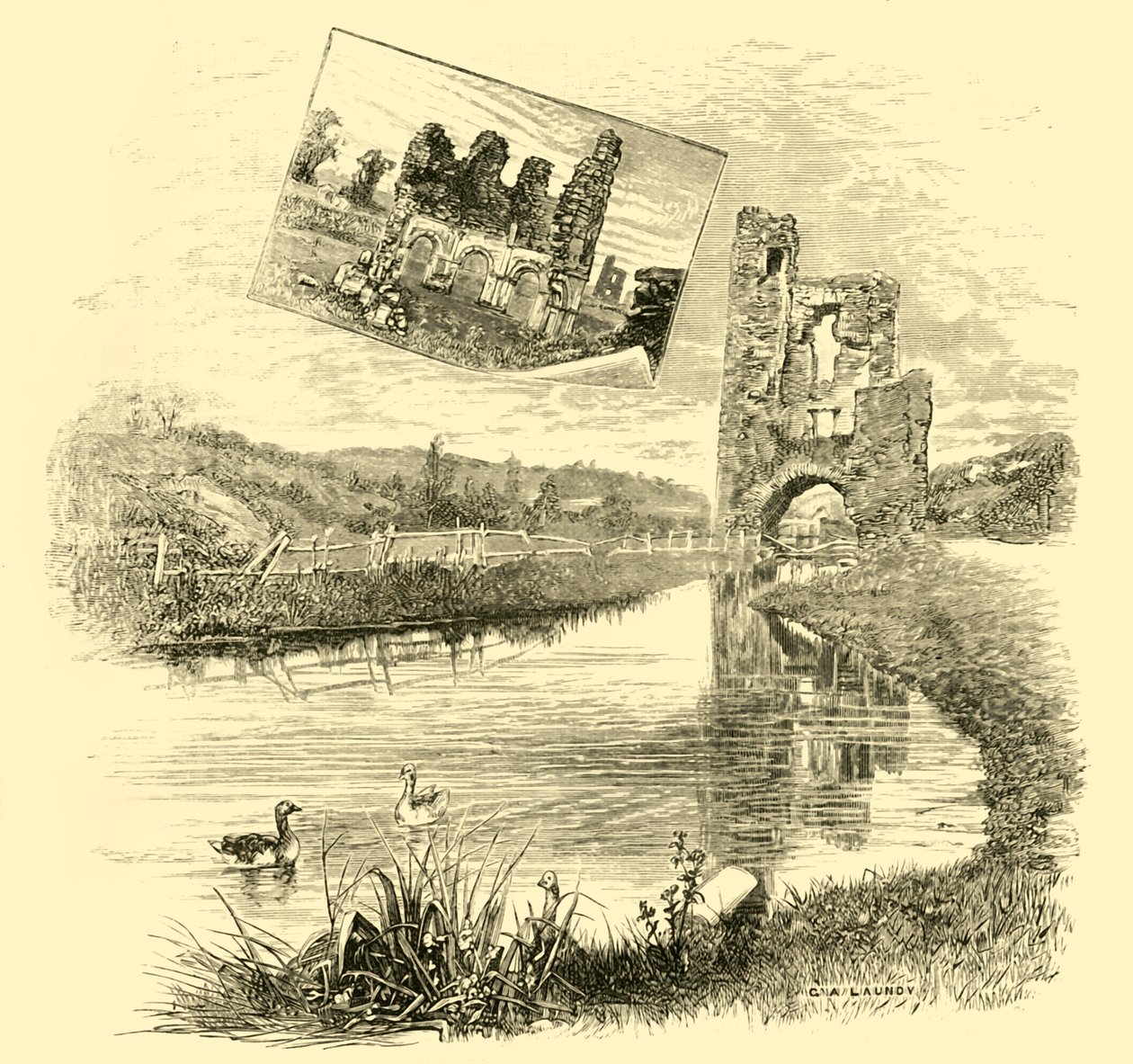 Die Ruinen der Mellifont Abbey, 1898 von Unbekannt
