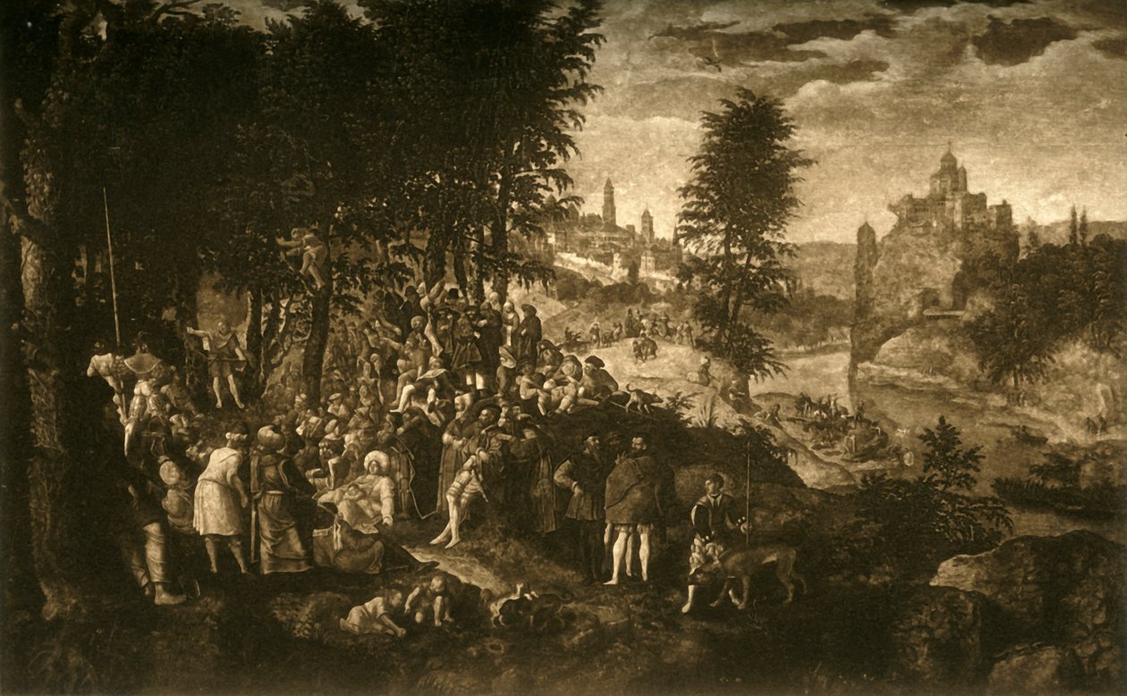 Die Predigt des Heiligen Johannes des Täufers, um 1550, 1903 von Unbekannt