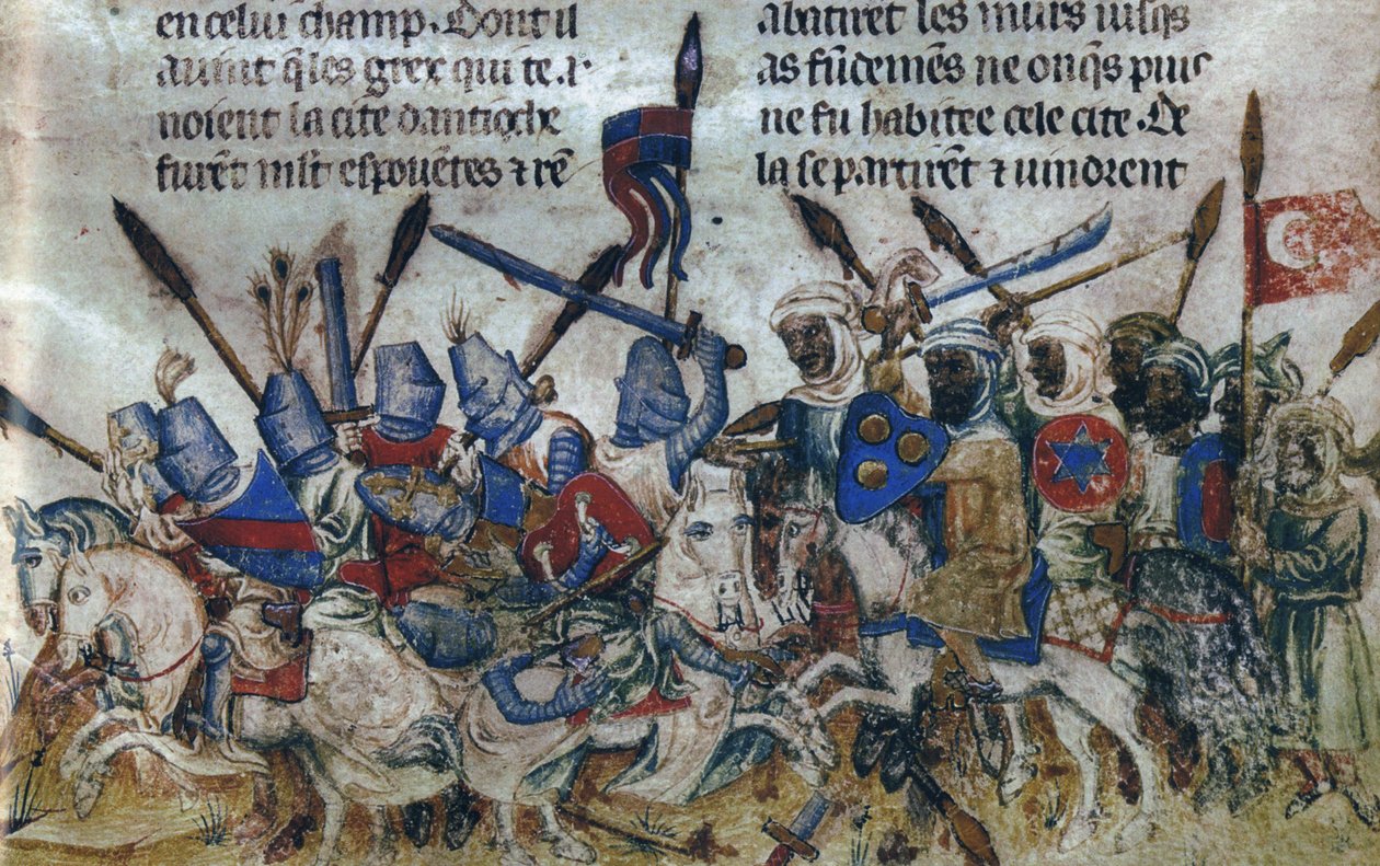Die Belagerung von Antiochia während des Ersten Kreuzzugs, ca. 1200 von Unbekannt