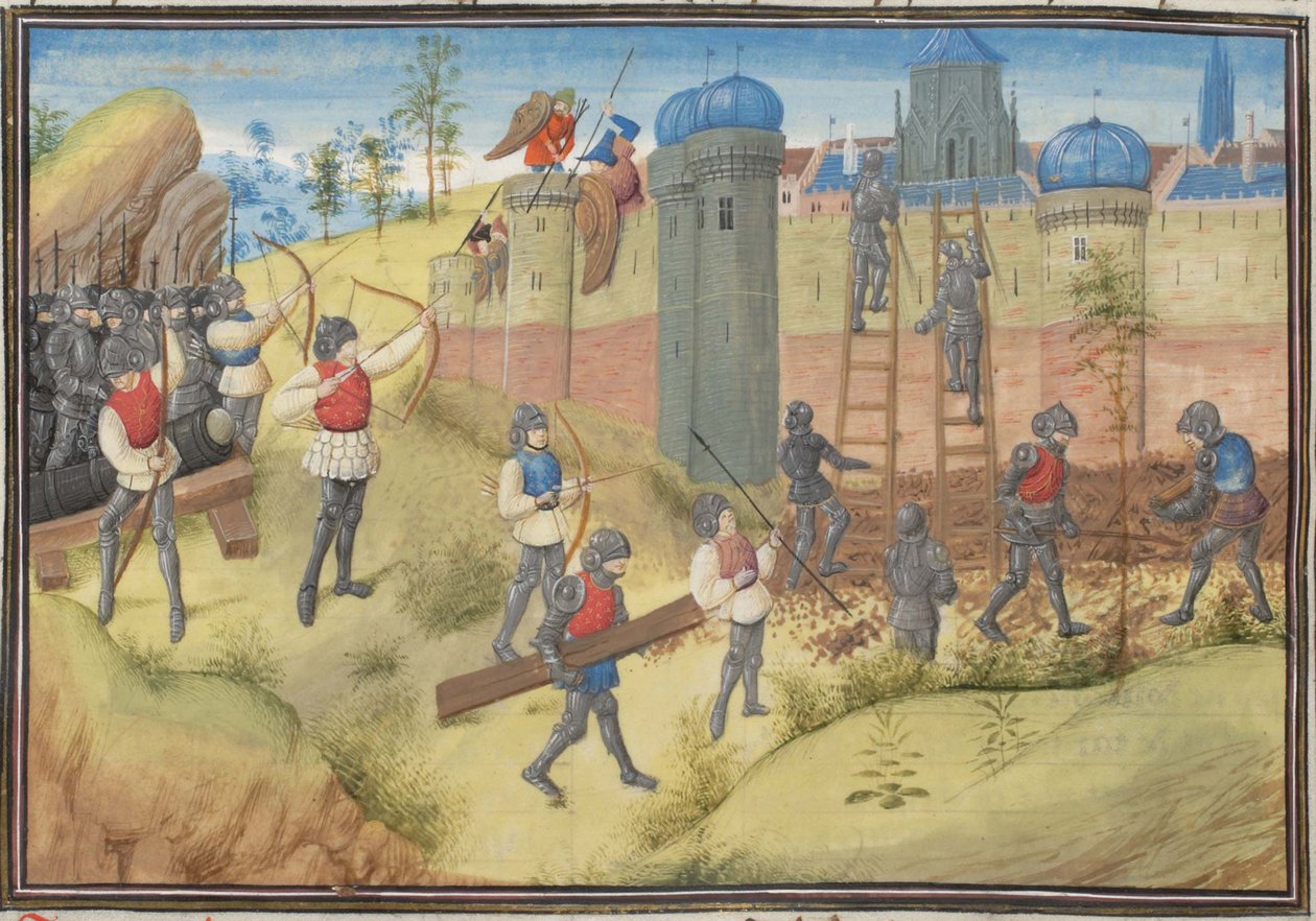 Die Belagerung von Jerusalem, 1099. Miniatur aus der Historia von Wilhelm von Tyrus, 1460er Jahre von Unbekannt