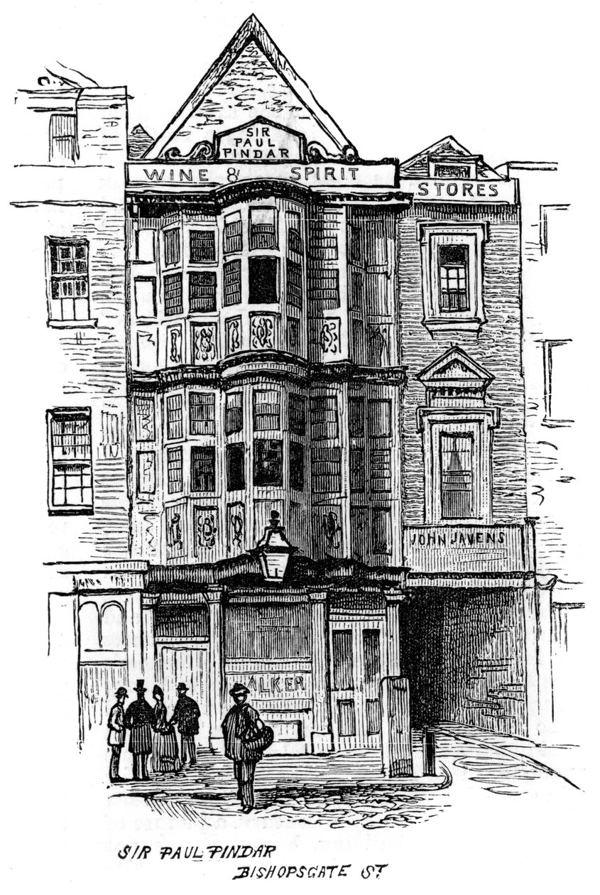 Das Sir Paul Pindar Wirtshaus, Bishopsgate Street, London, 1887 von Unbekannt