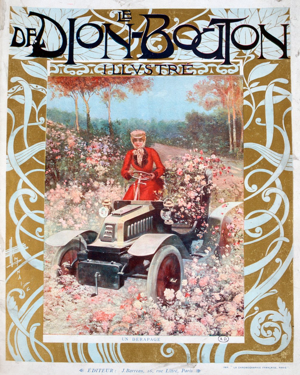 Der Rutsch, Illustration aus der Zeitschrift Le De Dion-Bouton, 1909 von Unbekannt