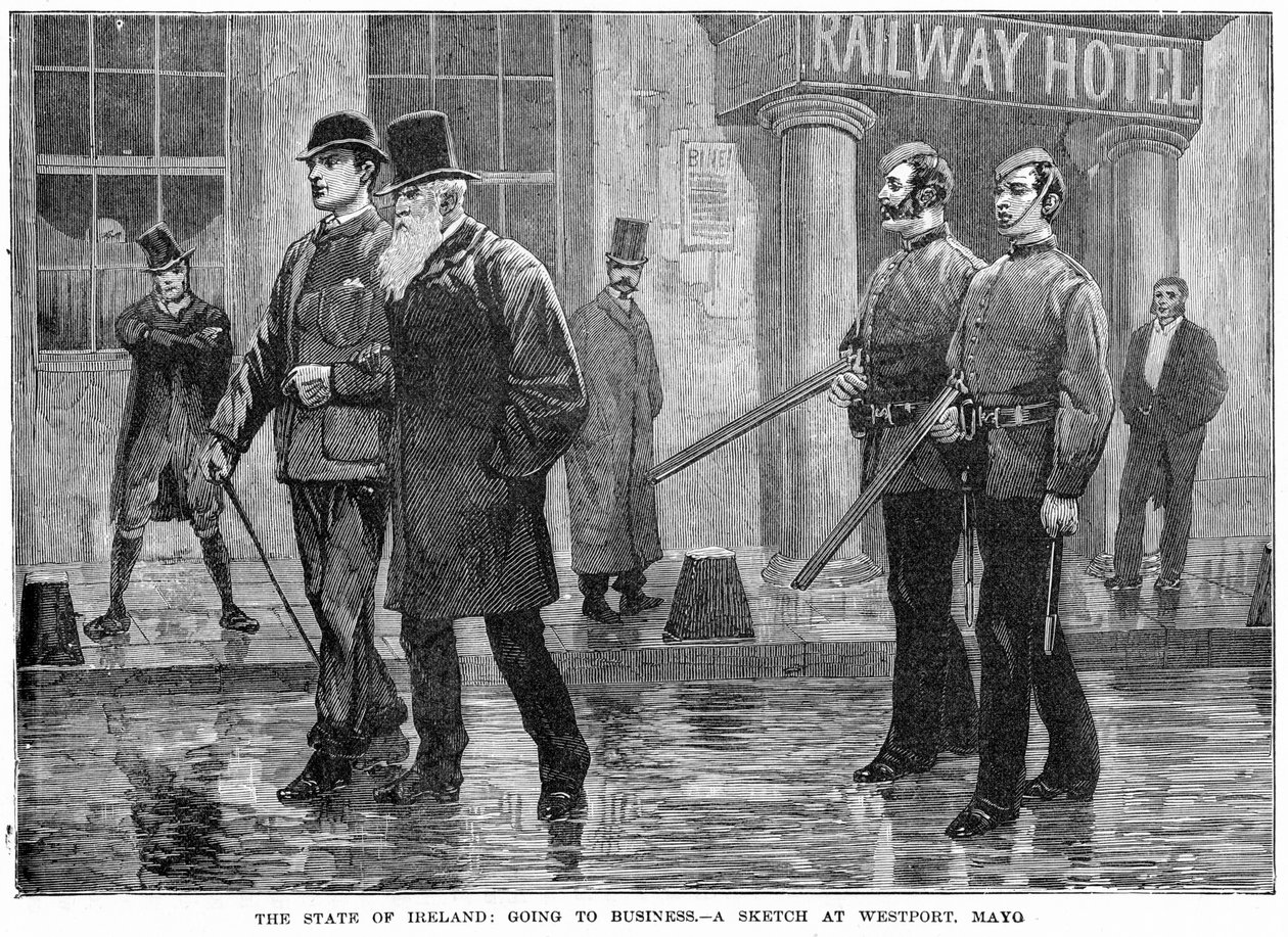 Der Zustand Irlands: Auf dem Weg zur Arbeit - eine Skizze in Westport, Mayo, 19. Jahrhundert von Unbekannt