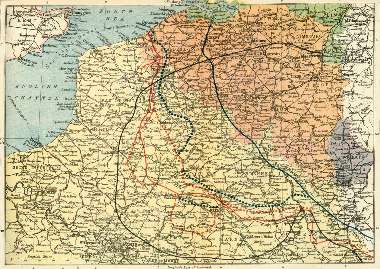 Das Kriegstheater an der Westfront, ca. 1920 von Unbekannt