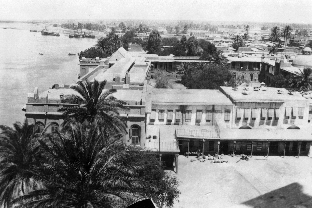 Der Tigris, vom 31. britischen Feldlazarett, Bagdad, Mesopotamien, Erster Weltkrieg, 1918 von Unbekannt