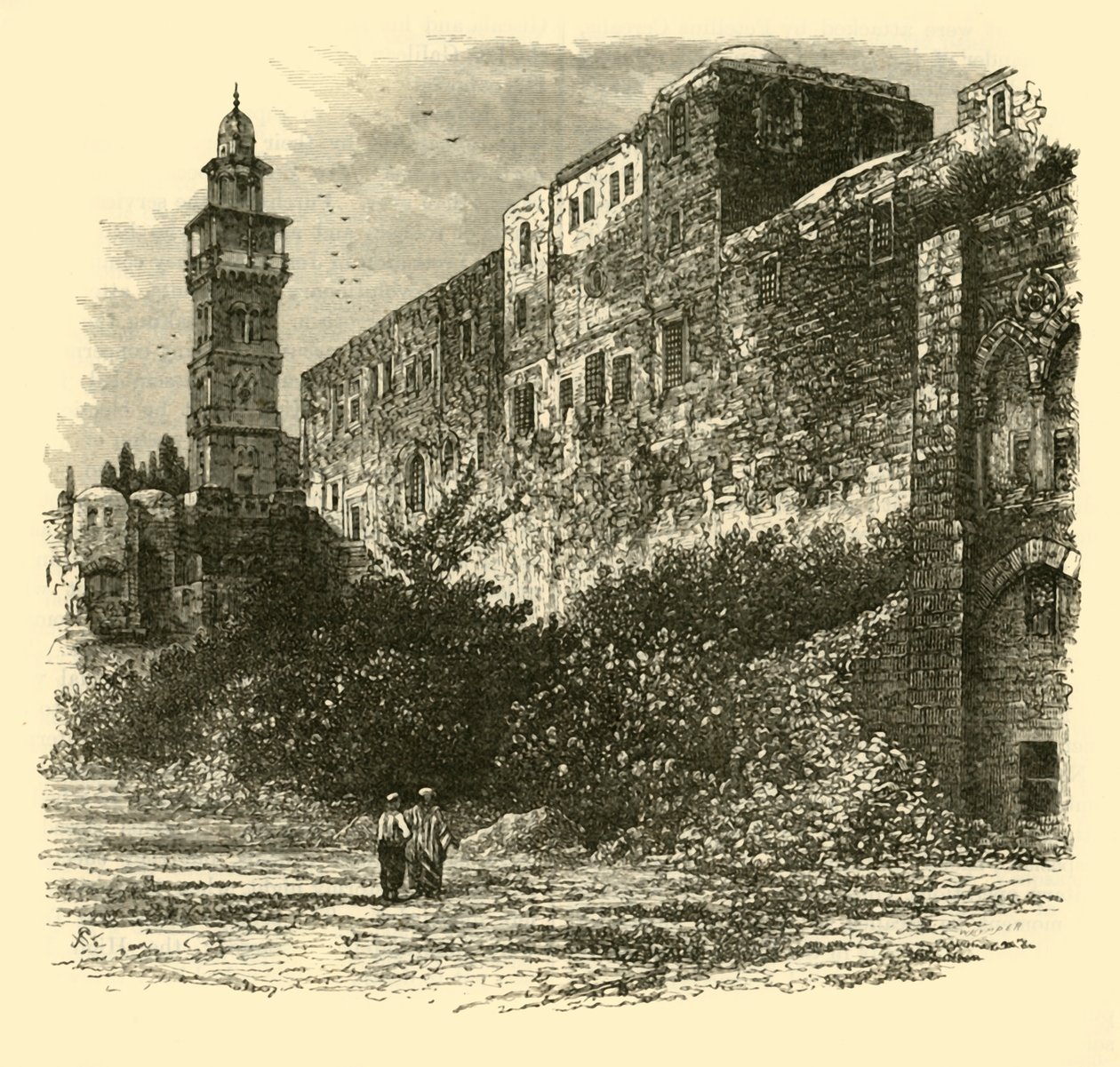 Der Turm von Antonia, Jerusalem, 1890 von Unbekannt