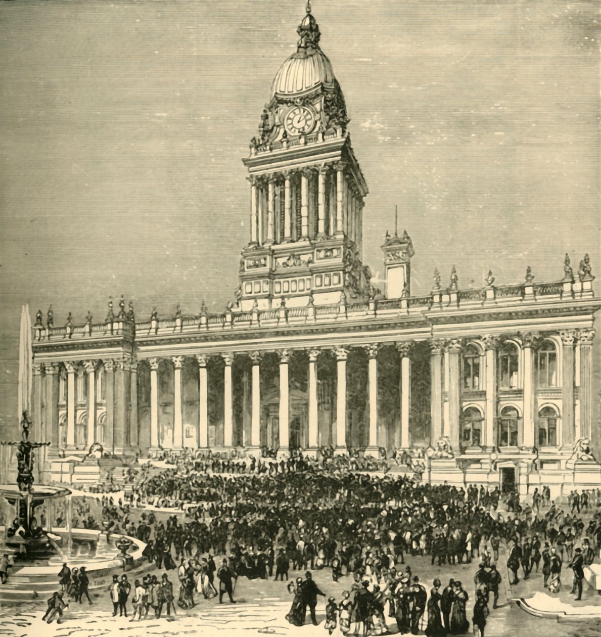 Das Rathaus: Eine Freiluft-Bandaufführung, 1898 von Unbekannt