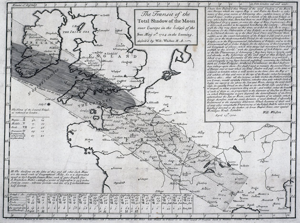 Der Transit des totalen Schattens des Mondes von Unbekannt