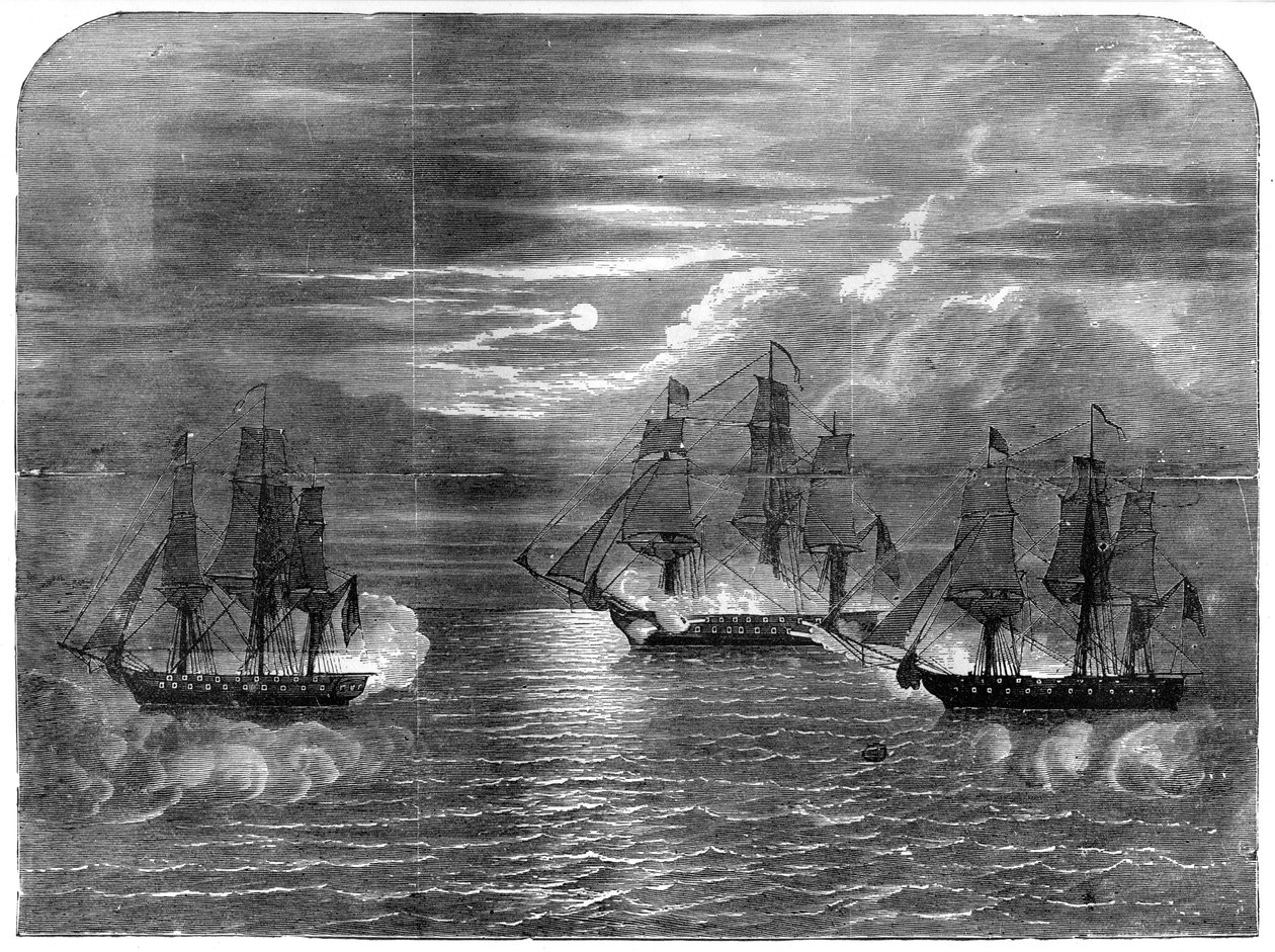Die USS Constitution erobert die Cyane und Levant, 1815 von Unbekannt