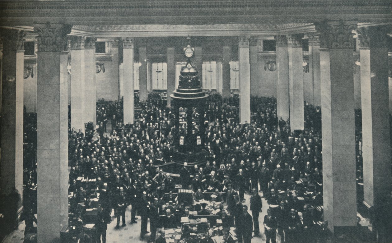 Der Versicherungsraum bei Lloyds, mit dem Rednerpult in der Mitte, 1936 von Unbekannt