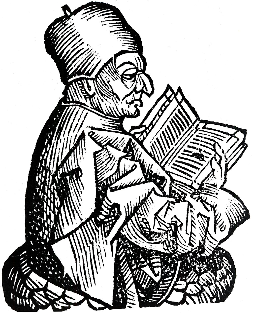 Der ehrwürdige Beda, um 673-735, angelsächsischer Theologe, Gelehrter und Historiker, 1493 von Unbekannt