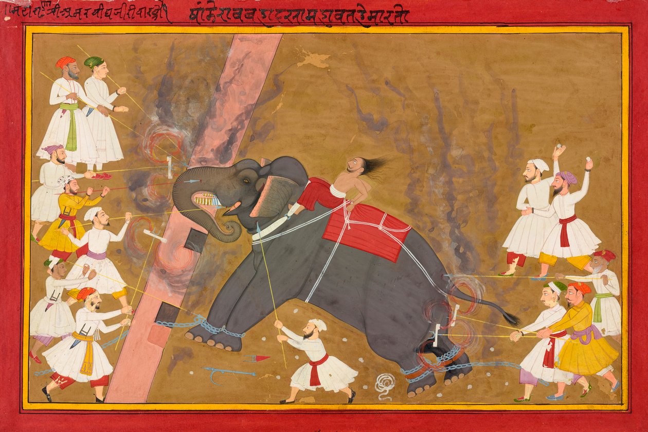 Der Elefant Khanderao Bahadur tötet Sham Mahavat von Unbekannt