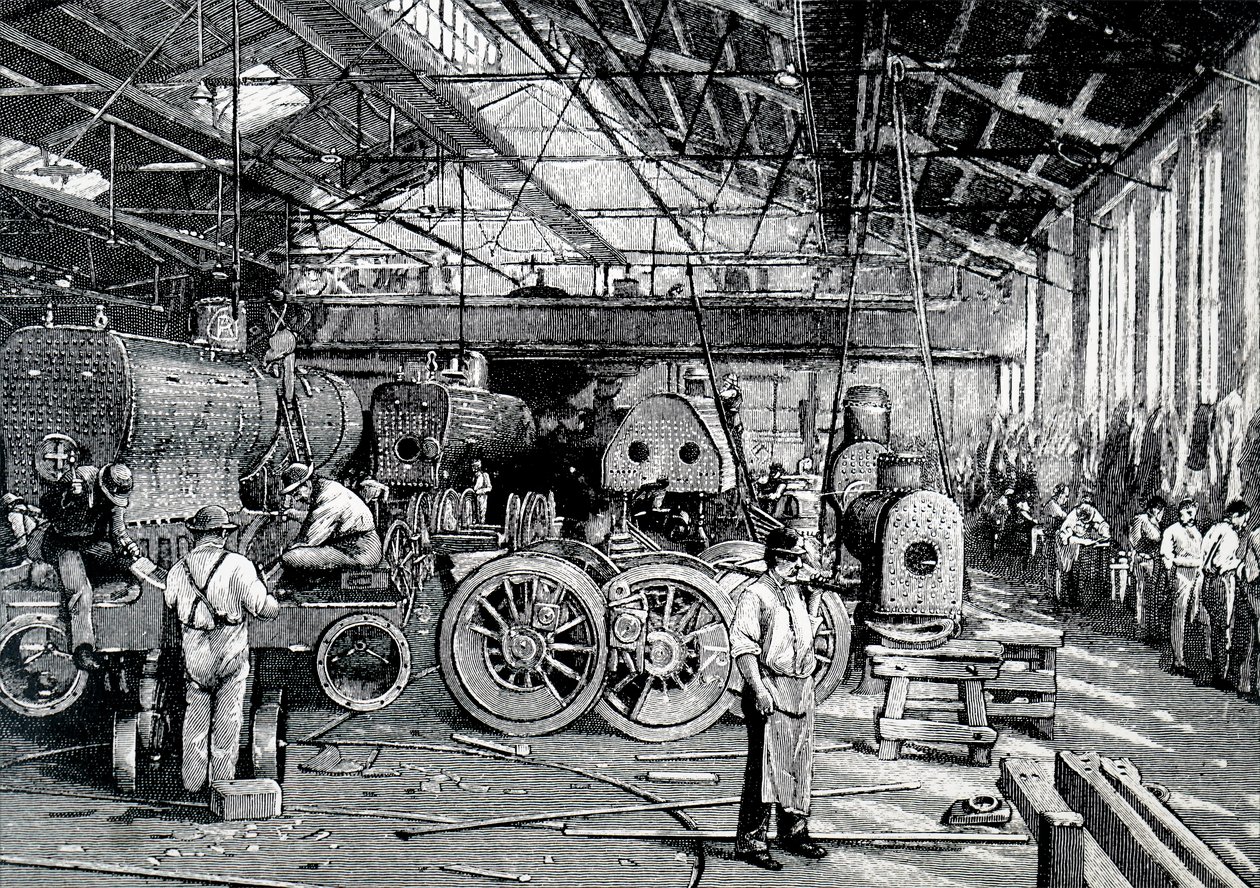 Die Montagehalle der Baldwin Locomotive Works von Unbekannt
