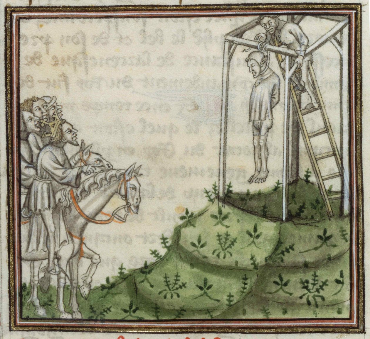 Die Hinrichtung von Enguerrand de Marigny. Aus Grandes Chroniques de France, 14. Jahrhundert von Unbekannt