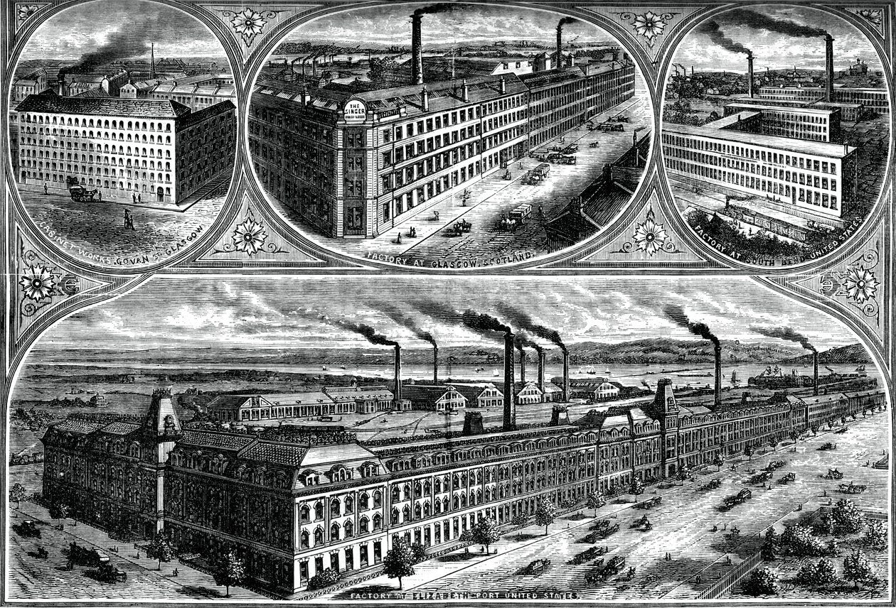 Die Fabriken der Singer Manufacturing Company, ca. 1880 von Unbekannt