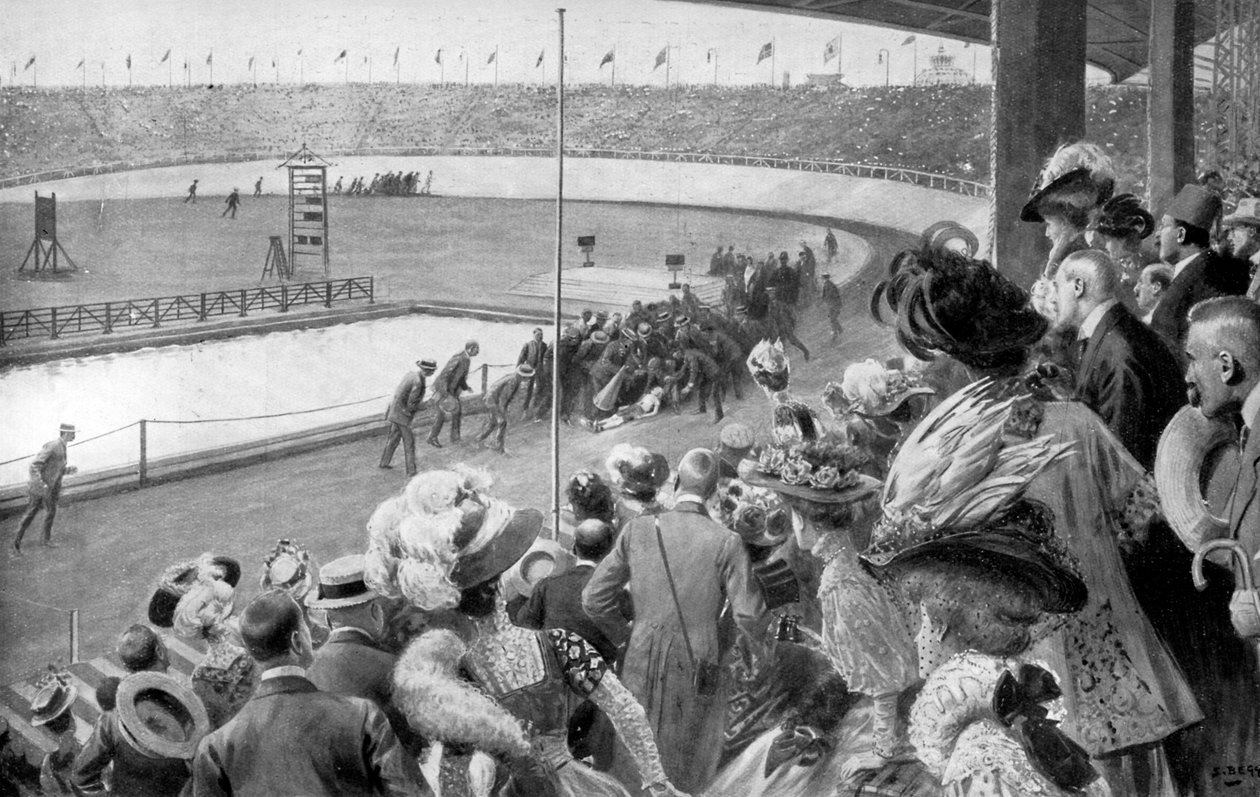 Das Ziel des Marathons, Olympische Spiele, London, 1908