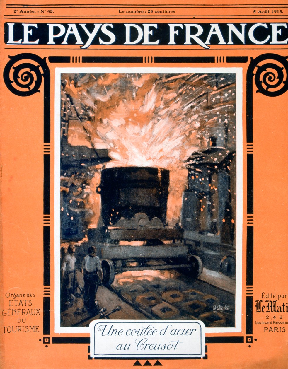 Das Titelblatt von Le Pays de France, 5. August 1915 von Unbekannt