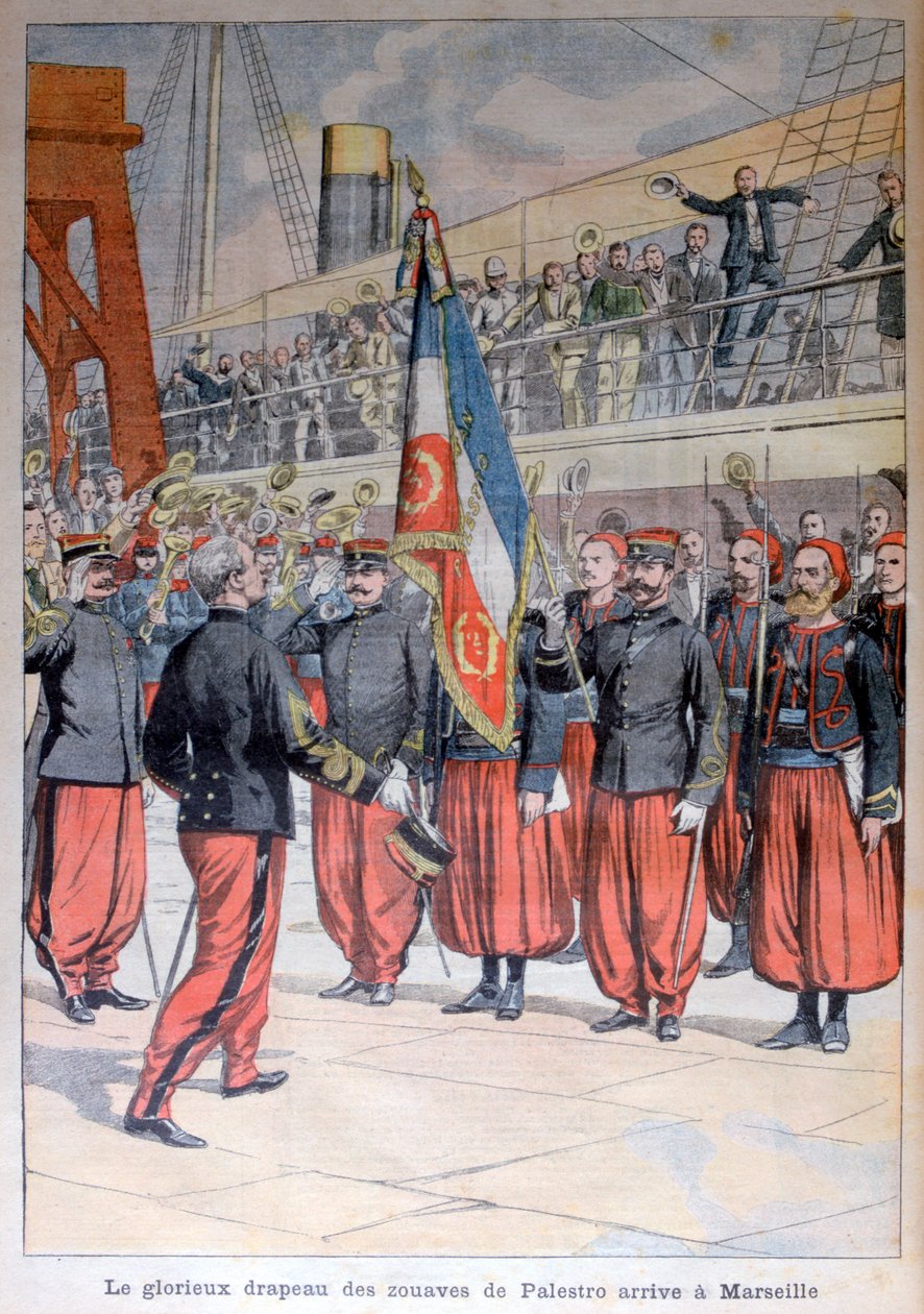 Die glorreiche Flagge der Zouaven von Palestro kommt in Marseille an, 1903 von Unbekannt