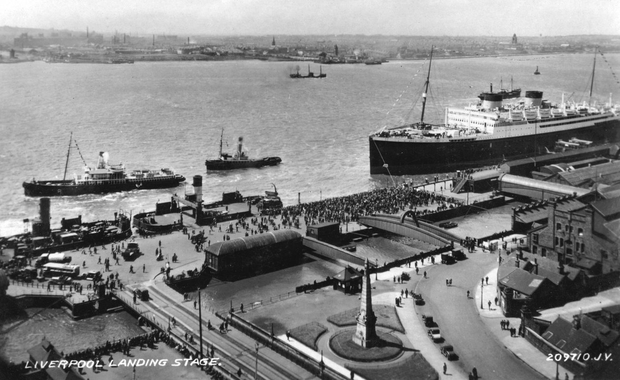 Die Anlegestelle an den Liverpooler Docks, Merseyside, frühes 20. Jahrhundert von Unbekannt