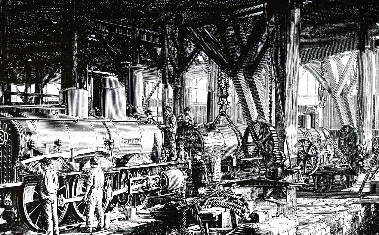 Die Fertigungshalle der Société Alsacienne de Constructions Mécaniques von Unbekannt