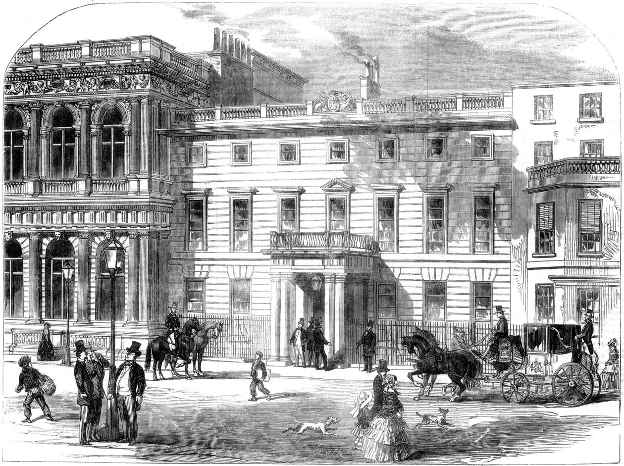 Das neue Büro des Kriegsministeriums, Buckingham House, Pall Mall, London, 1855 von Unbekannt