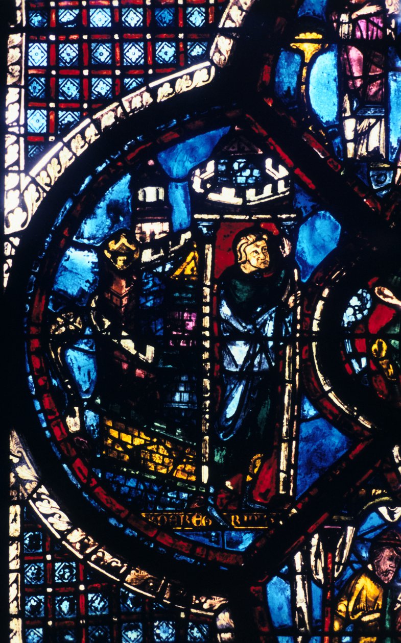 Der Pilger verlässt Jerusalem nach Jericho, Buntglasfenster, Kathedrale von Chartres, Frankreich, 1205-1215 von Unbekannt