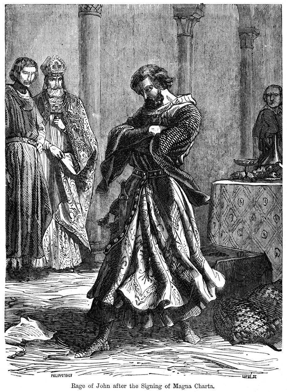 Der Zorn von König Johann 1167-1216 nach der Unterzeichnung der Magna Carta ca. 1215 von Unbekannt