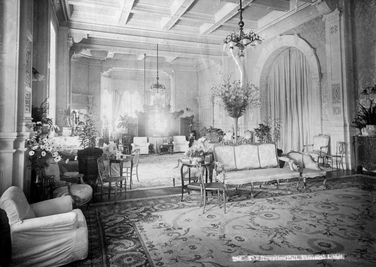 Der Empfangssaal, Viceregal Lodge, Indien, 20. Jahrhundert von Unbekannt