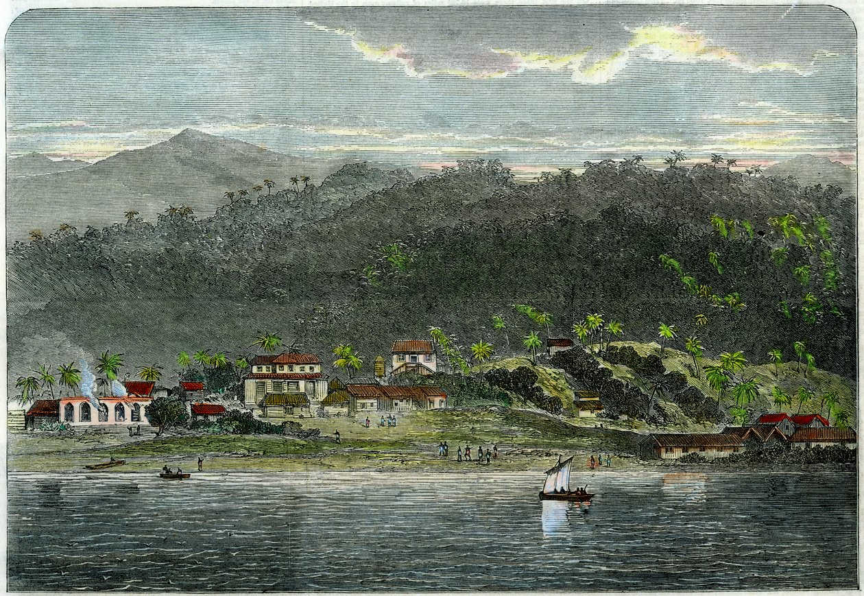 Die Stadt Morant, Morant Bay, Jamaika, um 1880 von Unbekannt