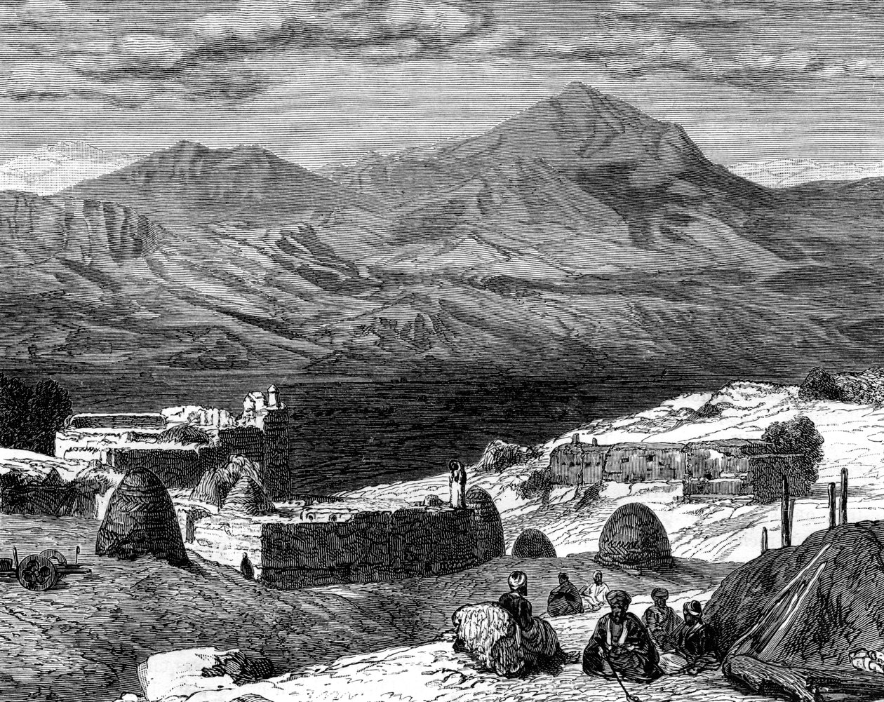 Das Dorf Gharzen und die Berge Kurdistans, 19. Jahrhundert von Unbekannt