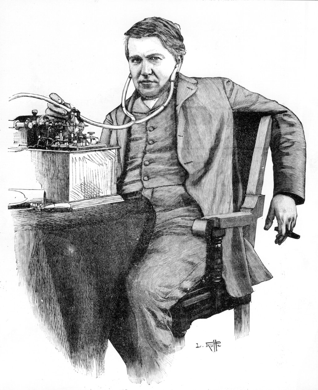 Thomas Alva Edison, amerikanischer Erfinder, ca. 1906 von Unbekannt