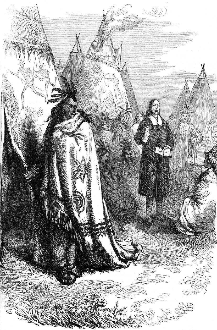 Thomas Mayhew und der Narragansett-Sachem, 17. Jahrhundert um 1880 von Unbekannt