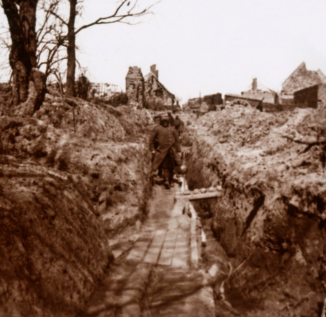 Schützengräben, Somme, Nordfrankreich, ca. 1914-1918 von Unbekannt