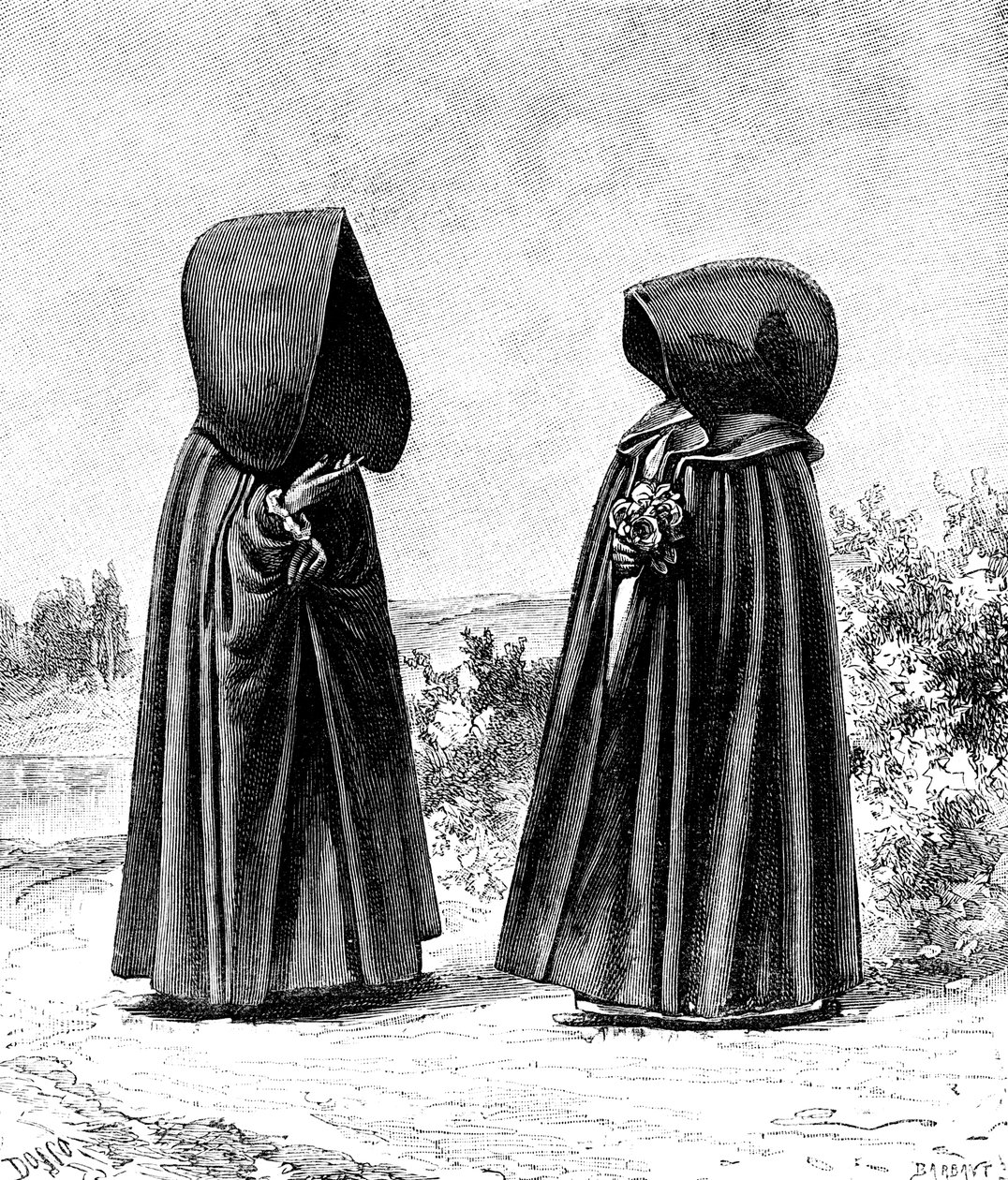 Zwei verhüllte Frauen aus Faial, Portugal, und San Miguel, Spanien von Unbekannt