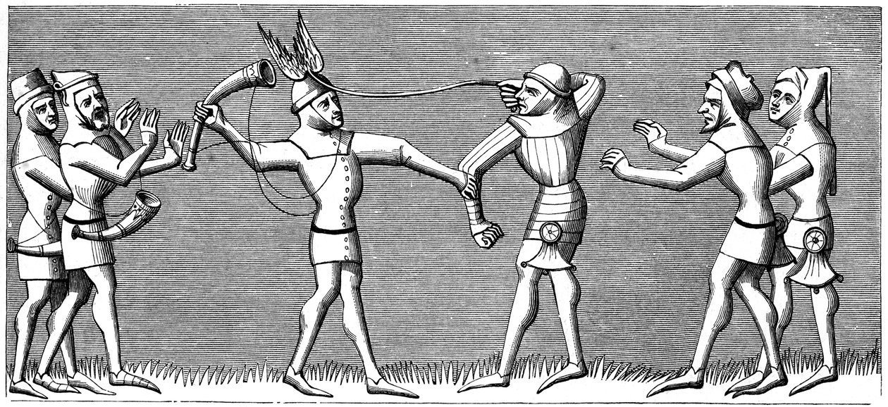 Falknerei-Knaben, 14. Jahrhundert, 1849 von Unbekannt