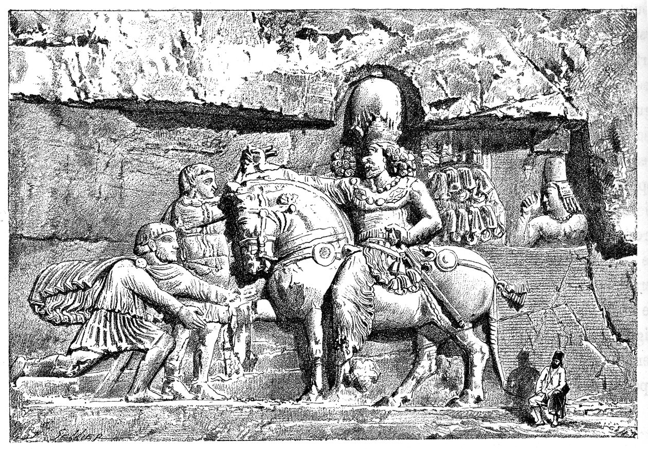 Valerian zu Füßen von Sapor, Königliche Gräber in Naksh-I-Rustem, Persepolis, Iran von Unbekannt