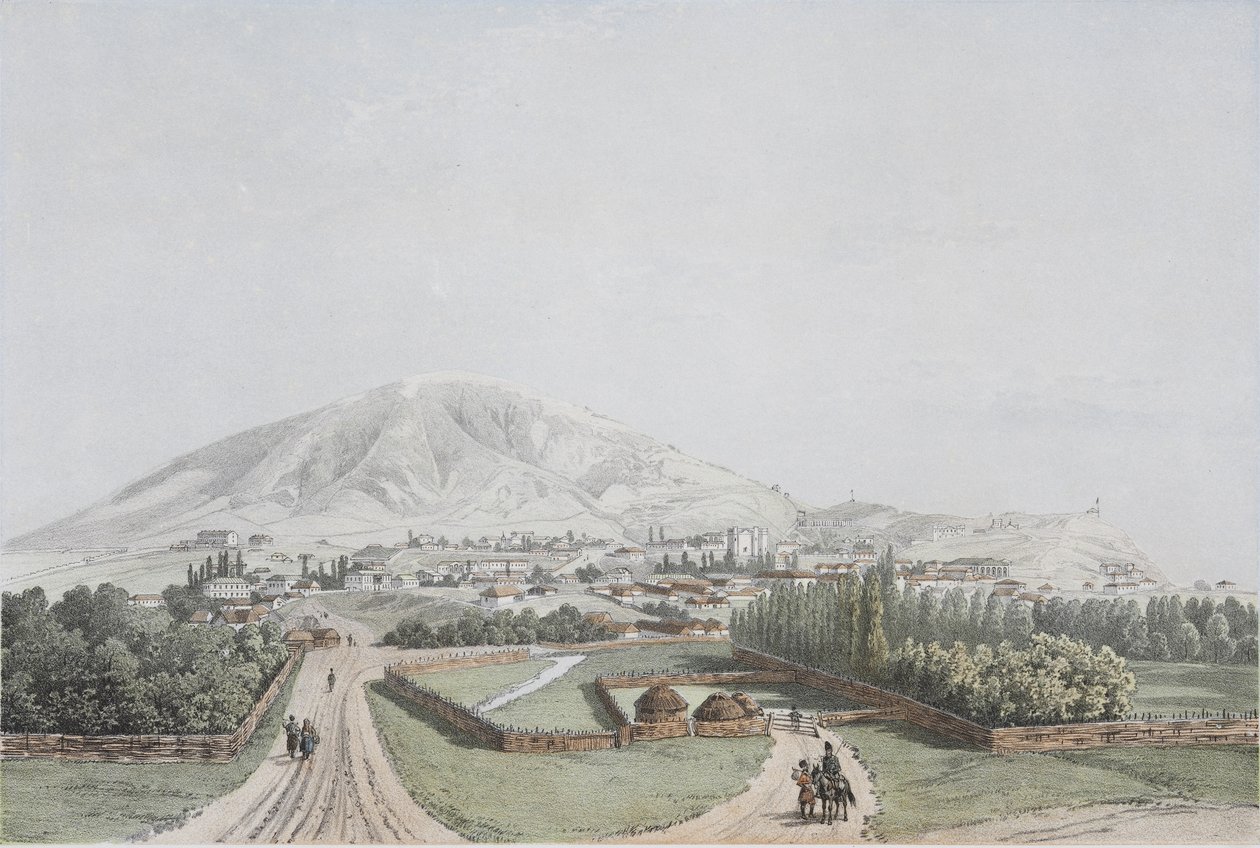 Blick auf Pjatigorsk, Mitte des 19. Jahrhunderts von Unbekannt