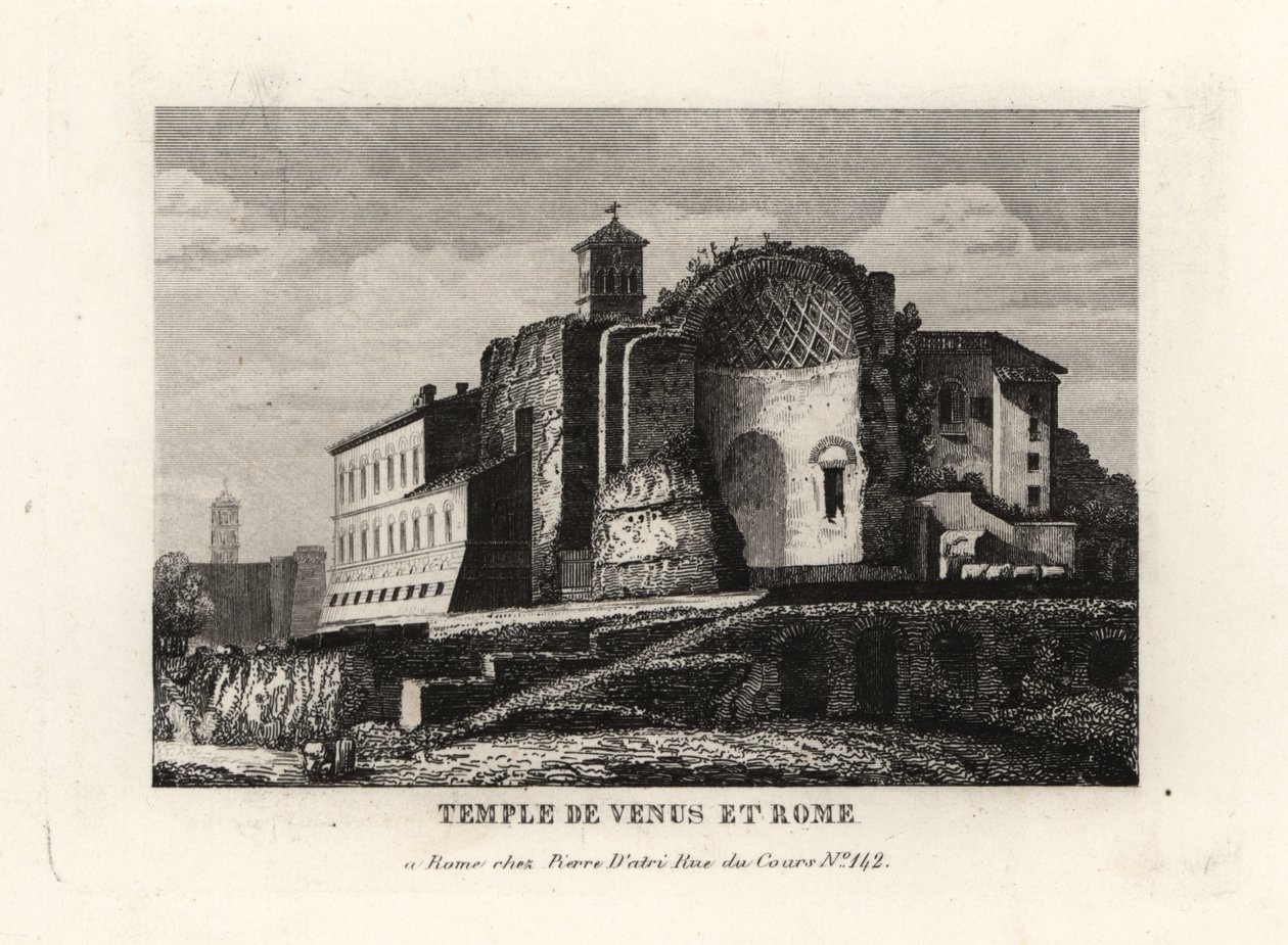 Blick auf den Tempel der Venus und Roma, Rom von Unbekannt