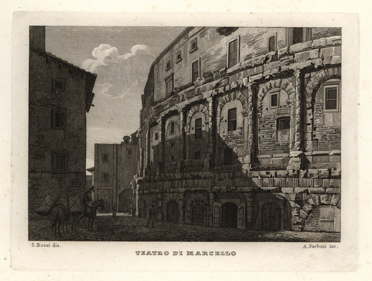 Ansicht des Theaters des Marcellus, Teatro di Marcello, Rom von Unbekannt